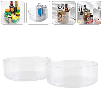 

1pc Multifunction Rotatory Desktop Storage Box Seasoning Container (Transparent)