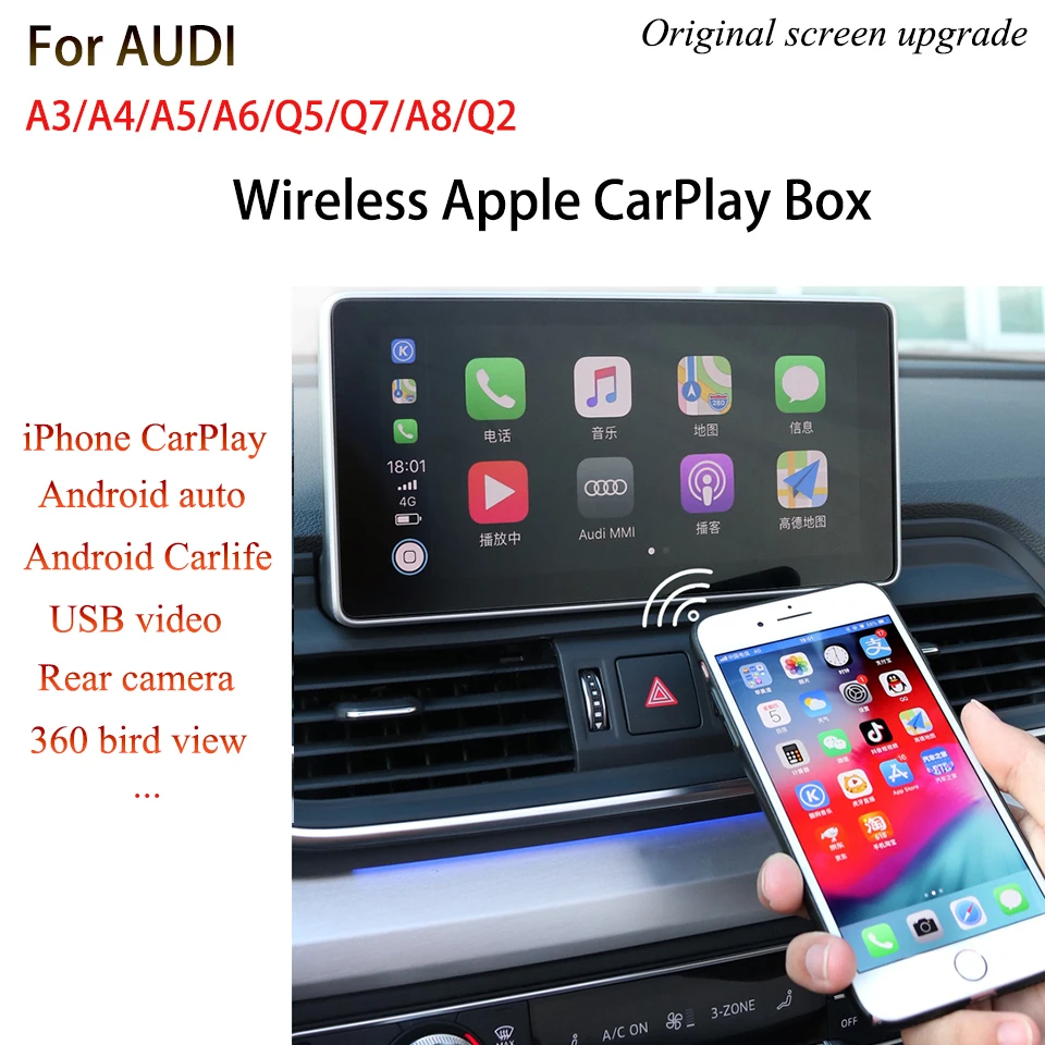 Беспроводной интерфейс камеры Apple CarPlay Wi Fi для Audi A6 C7 4F 3G/3G +/4G MMI модуль поддержка