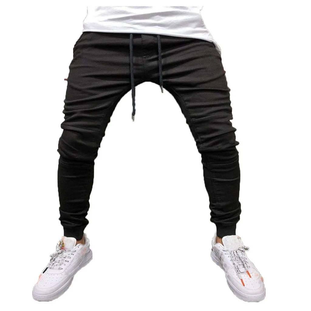 A Брюки мужские повседневные штаны спортивные штаны хип-хоп pantalon homme тактические Модные Повседневные Удобные мужские на шнуровке новые штаны Z4 - Цвет: A
