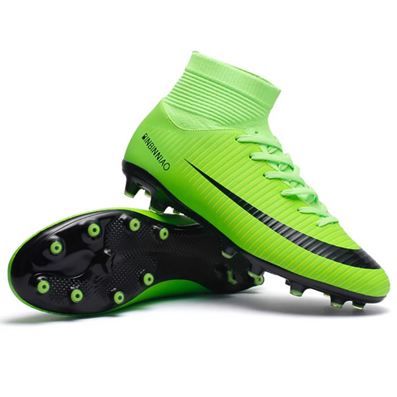 Kids Boy Girls Outdoor Soccer Cleats Shoes TF/FG Ankle Top Football Boots Soccer Training Sneakers Child Sports Shoes EU32-38