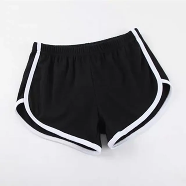 Striped Solid Sports Shorts Women Fashion Simple Loose Shorts Woman Daily Casual Slimming Shortss Ladies High Waist Summer 2021 black