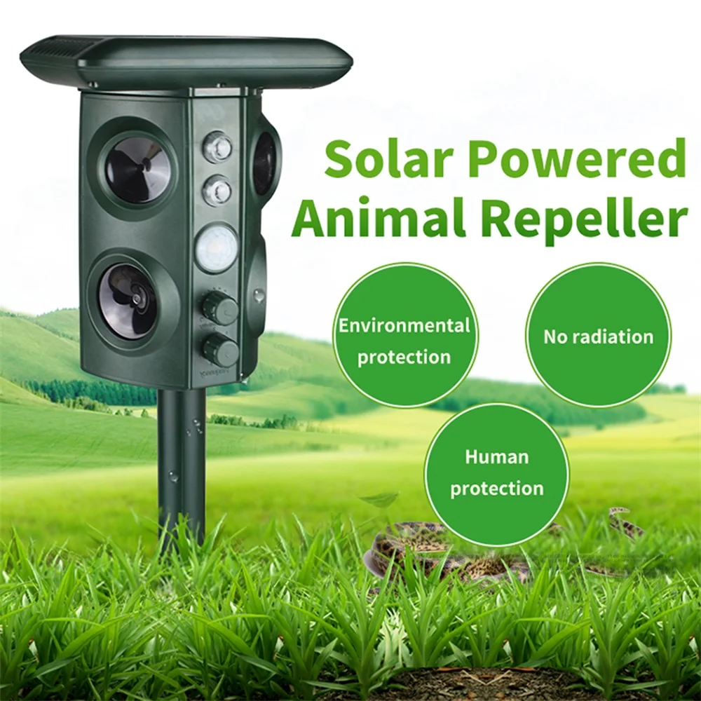 

Outdoor Garden Mole Repellent Solar Power Ultrasonic Mole Snake Bird Mosquito Mouse Ultrasonic Pest Repeller PIR Sensor