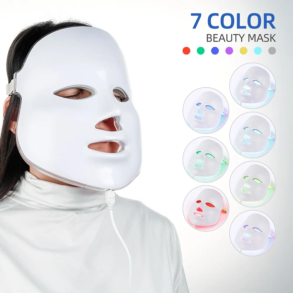 Korean 7 Colors Led Facial Mask Face Mask Skin Care Beauty Mask Photon Therapy Light Skin Facial Pdt Led Light Beauty Devices - AliExpress