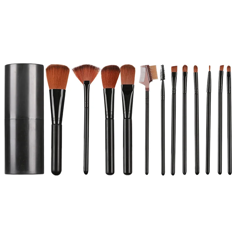 

12 pcs Set Tube Makeup Brushes Makeup Brush Set Loose Eye Makeup Brushes