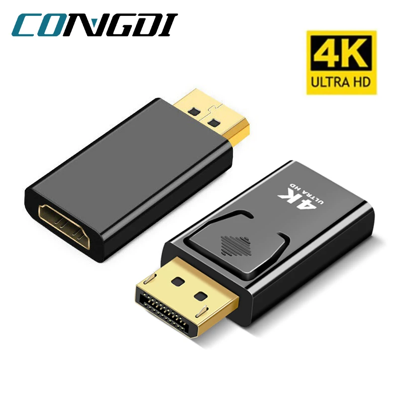 Adattatore DisplayPort A HDMI 4K - Cavo Maschio-Femmina, Audio 4K/1080p, Per TV, Monitor, Proiettori