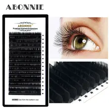 New Arrived 16rows/case 7~17mm Mix One Tray Natural Synthetic Mink,Individual Eyelash Extension Makeup Cilia Professional Lashes