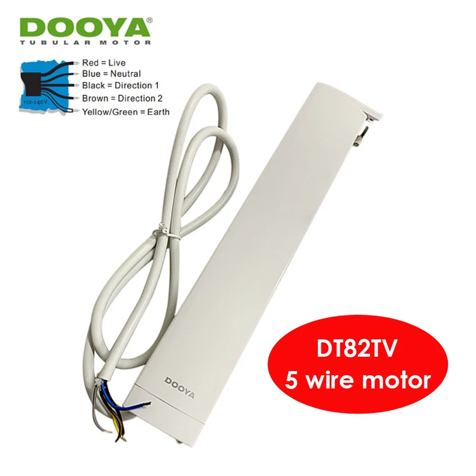 Dooya-motor de Cortina Silenciosa para Casa Inteligente Dt82tv Fios 100240v 50 60hz Rs485 Contato Seco Controle Rf433 Novo