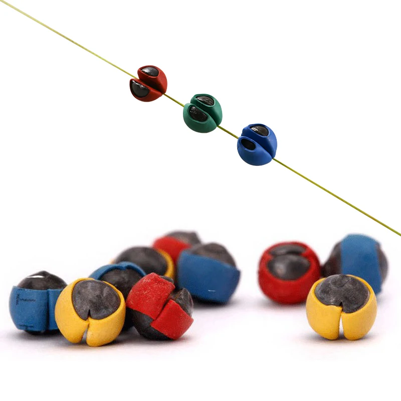 

10pcs Reusable Split Shot Lead Weight Rubber Coated Splits Sinker Terminal Fishing Tackle Accessories 0.5g 0.8g 1g 1.5g 2g 2.5g