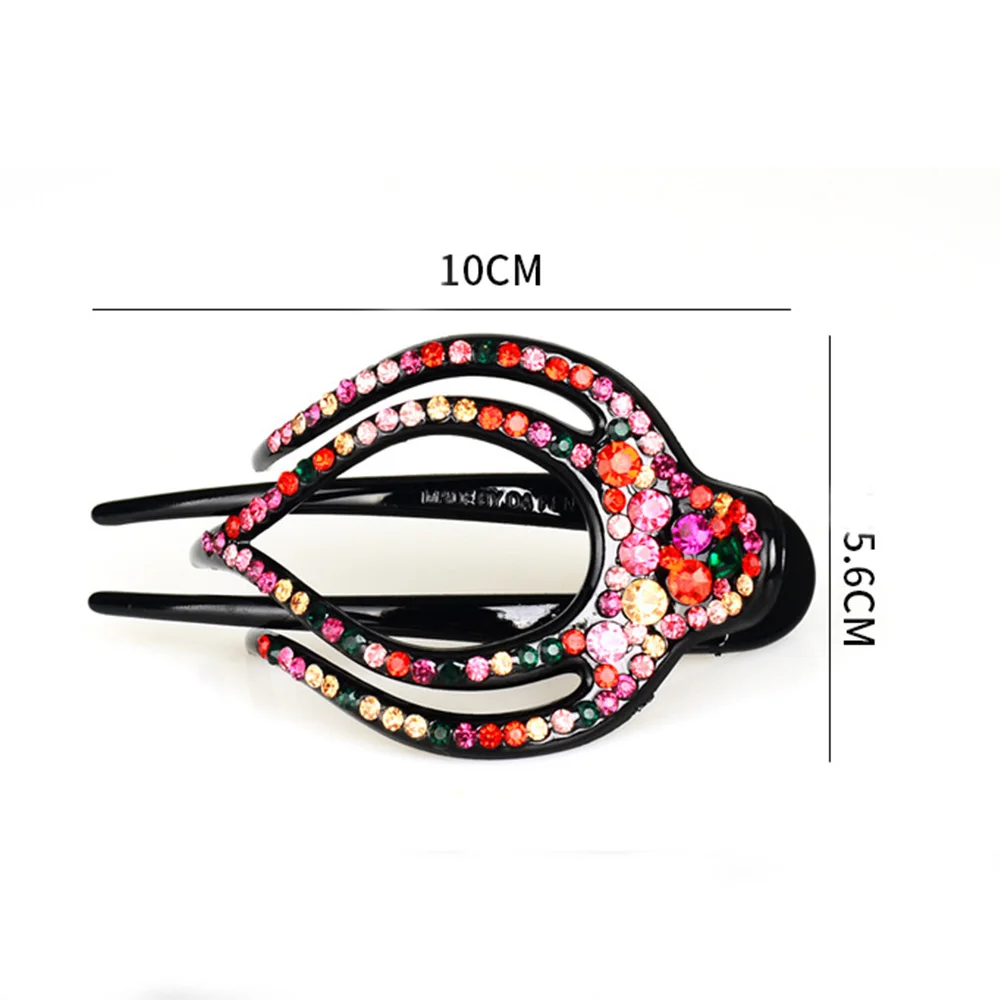 Fashion Rhinestone Hairpins Barrettes Big Size Duckbill Disk Hair Clips Disk Hair Hairpin Claws Hairdress For Women Accessories