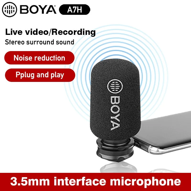 Конденсаторный микрофон BOYA для записи видео и видеовещания интерфейс 3 5 мм iPhone