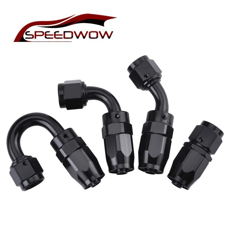 evil energy AN6 Straight 45 90 180 Degree Aluminum Alloy Black Oil Fuel Swivel Hose End Fitting Adaptor Kit | Автомобили и