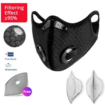 

Mask+filters Combination Reusable Breathing Mouth Mask Cover Respirator Face Mask High Quality Unisex