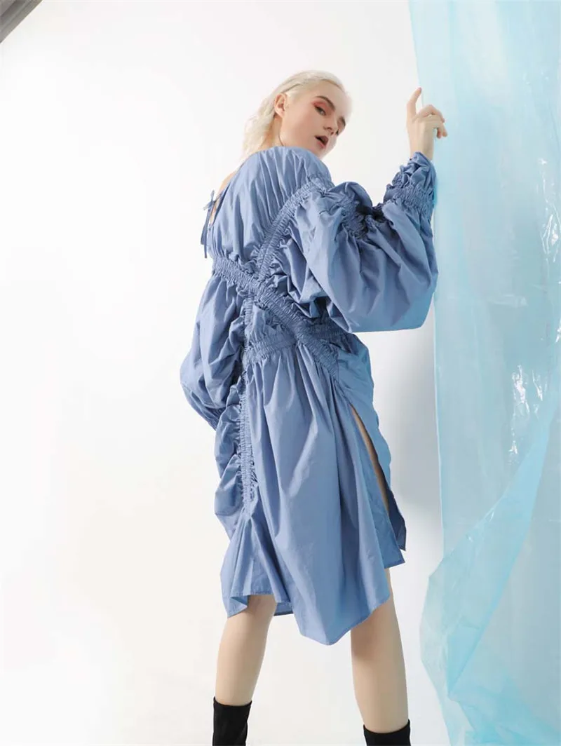 Женское модное асимметричное платье шикарное Плиссированное с открытыми