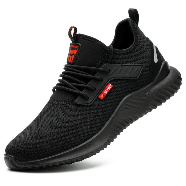 and Breathable Safety Shoes Men's Walking Work Shoes Mesh Anti-slip Anti-puncture Anti-collision Steel Toe Shoes