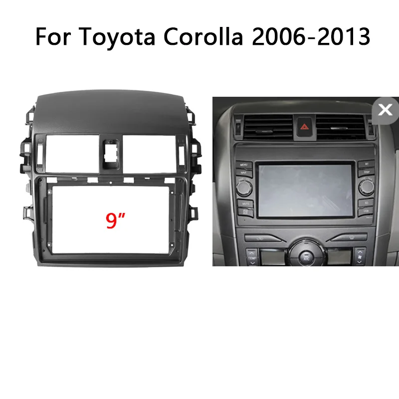 

9-дюймовый автомобильный радиоприемник для TOYOTA Corolla 2006-2013, видеопанель, проигрыватель, аудиоприемник, 2 Din, рамка, комплект для приборной панели, монтажная рамка