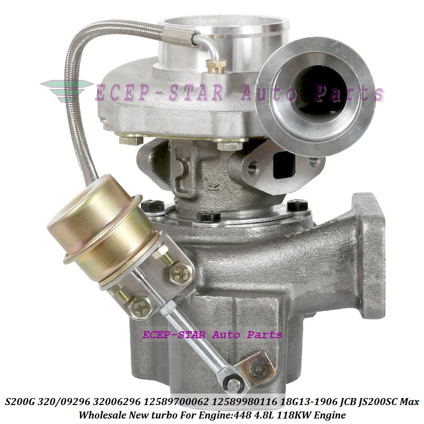 

Turbo S200G 320 09296 32006296 12589700062 12589980116 18G13-1906 Turbocharger For JCB JS200SC Max 448 4.8L 118KW Engine
