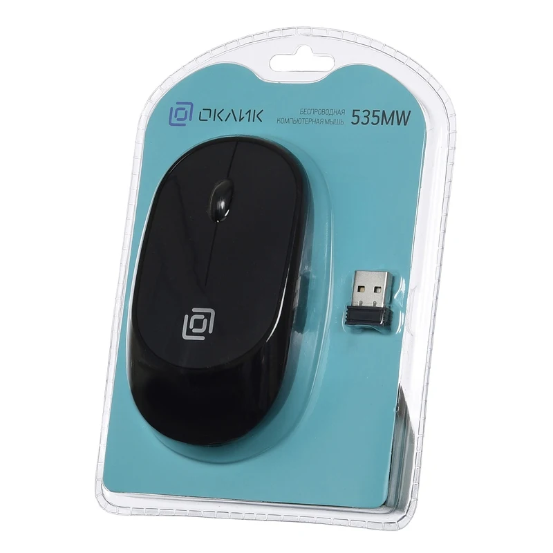Мышь Oklick 535MW черный/черный оптическая(1000dpi) беспроводная USB(2but