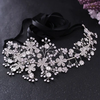 

YouLaPan Princess Bridal Belt with Alloy Flower Rhinestone Applique Belts Women Belts with Diamonds New Style Bridal Belt SH273