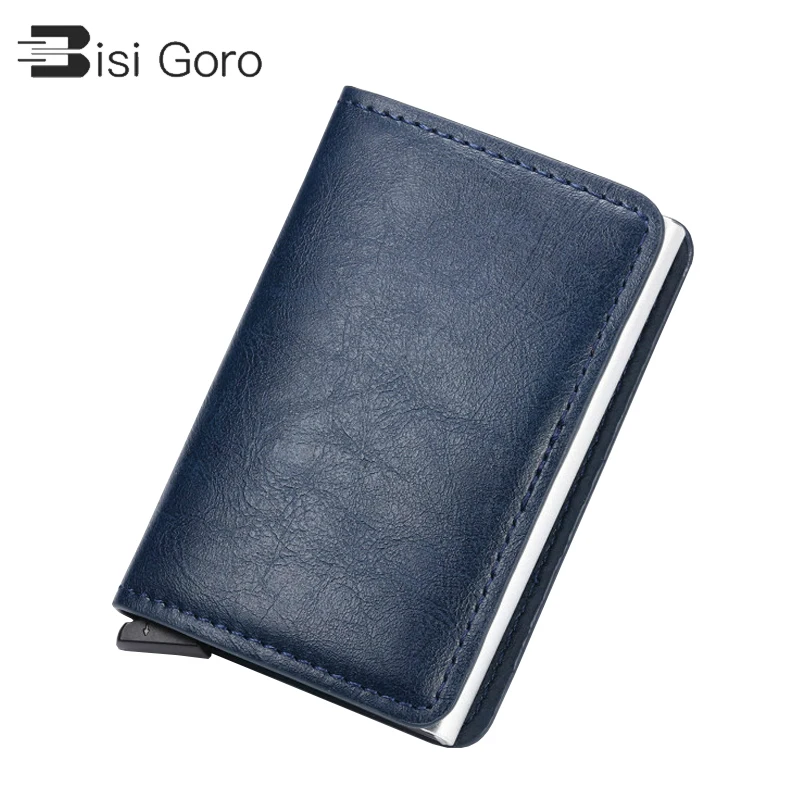BISI GORO английский стиль кошелек RFID Bloking для мужчин и женщин держатель карт