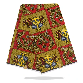 

Ankara African Wax Prints Fabric 100%Soft High Quality Sewing Material Real Nigerian Wax Printed Cotton Fabric 6Yards HL19-93