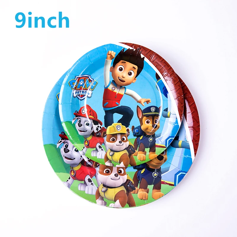 Paw Patrol Красный Дизайн Мальчики День рождения украшения Воздушные шары бумажные стаканчики и тарелки Baby Shower Одноразовые столовые принадлежности