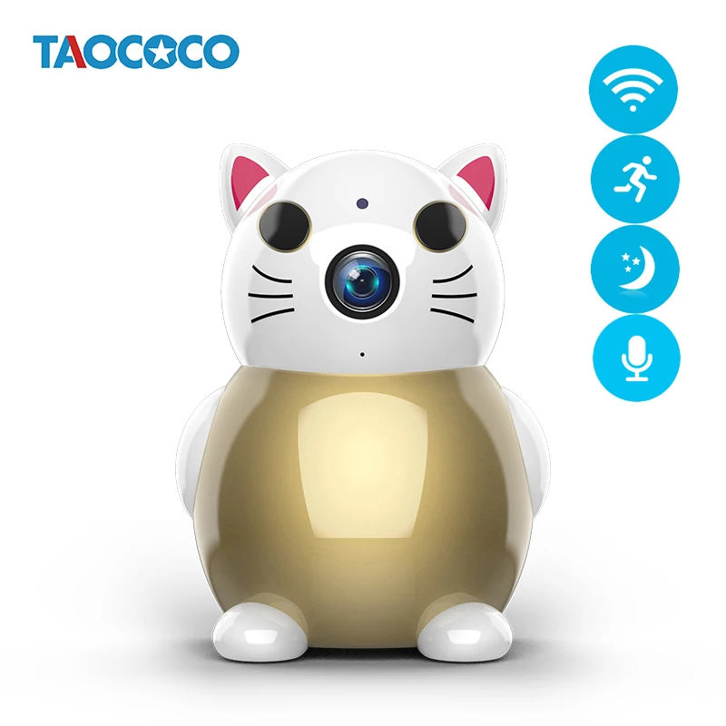 

TAOCOCO Lucky Cat Camera WiFi IP Camera Baby Monitor Two way audio Home Security Camera Wireless CCTV Camera Night Vision