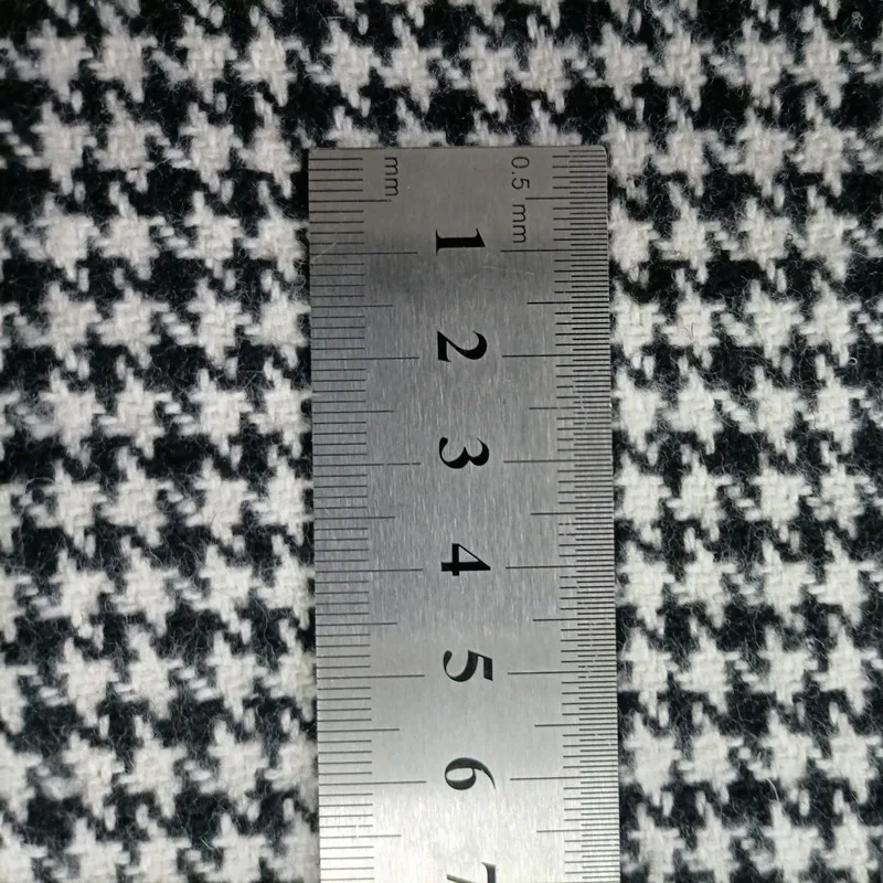Width 150cm Tweed Wool Polyester Blend Tartan Plaid Houndstooth Fabric England Woolen Clothing Material For Coat Vest Cloth