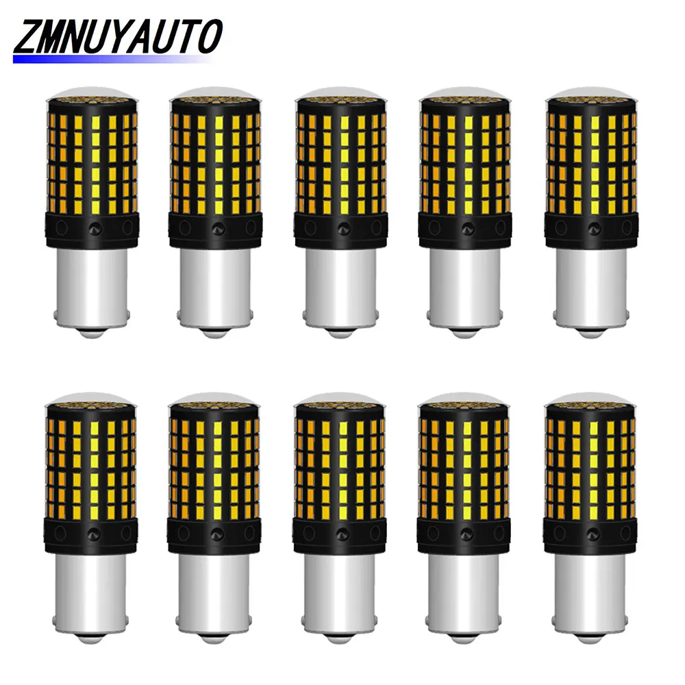 10 шт. BA15S светодиодный Canbus P21W PY21W BAU15S безотказные лампы T20 7440 W21W WY21W автомобильные