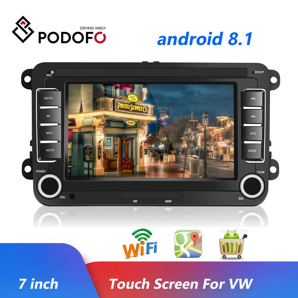 

Podofo 2Din Android 8.1 7'' GPS Car MP5 Multimedia Video Player Car Radio Auto Radio Stereo Audio For VW/Skoda/Passat/Golf/Polo