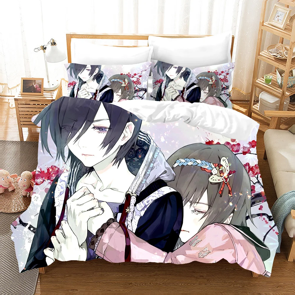 Tokyo Ghoul Anime Bedding Set Cartoon Kids Adult Gift Duvet Cover Sets Comforter Bed Linen Quilt Covers Queen King Single Size comforter sets