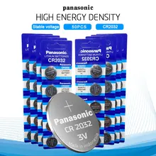 Panasonic 50 pçs original cr2032 dl2032 ecr2032 5004lc kcr2032 br2032 3v bateria de lítio da moeda da pilha do botão para o brinquedo do carro do relógio
