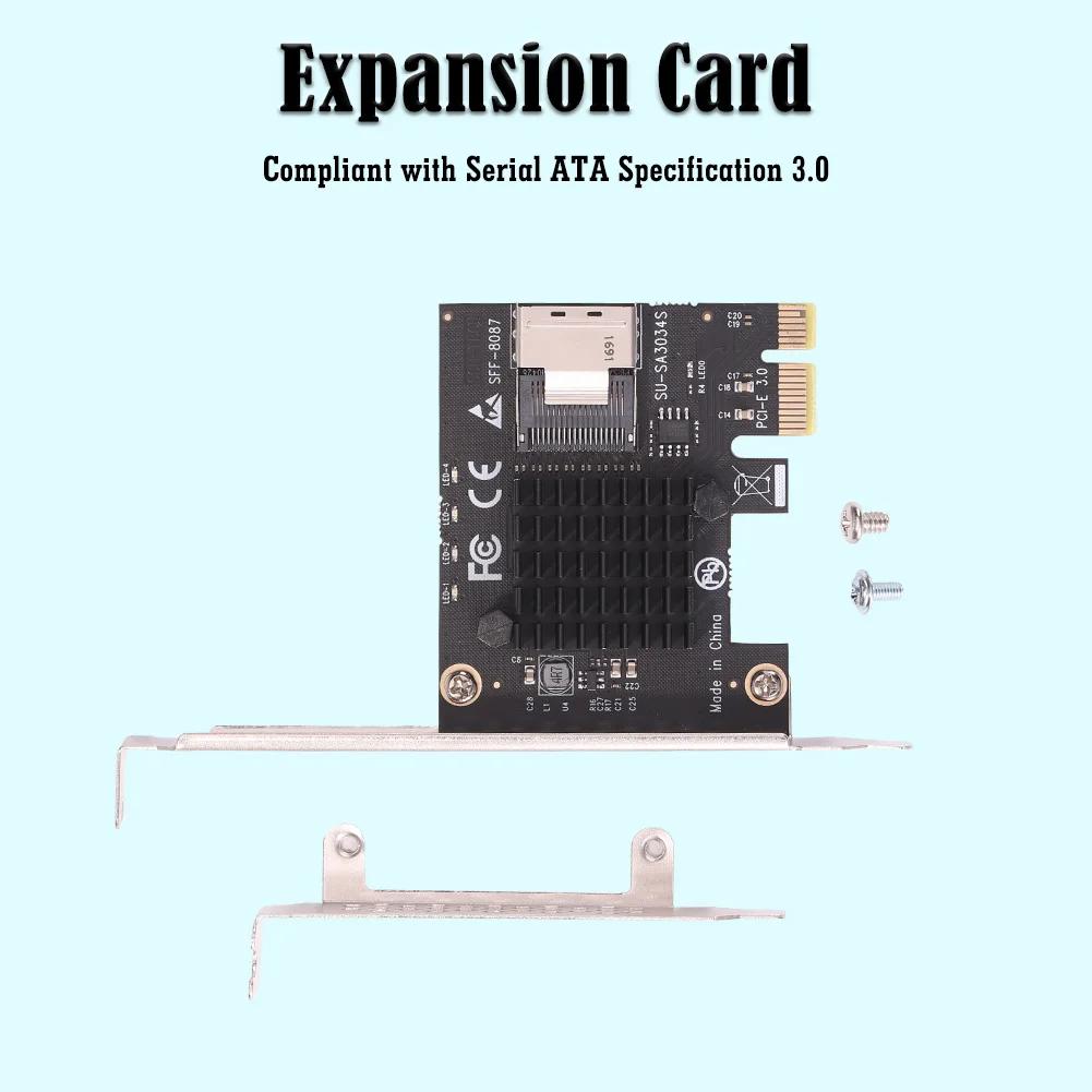 Computer PCI E 1x to Mini SAS SFF 8087 Riser Card PCI Express X1 2.0