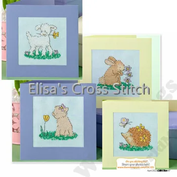 

CD185 14ct DIY Greeting Card Art Popular Full Set CrossStitch Greeting CardBirthday Christmas Gift Animals