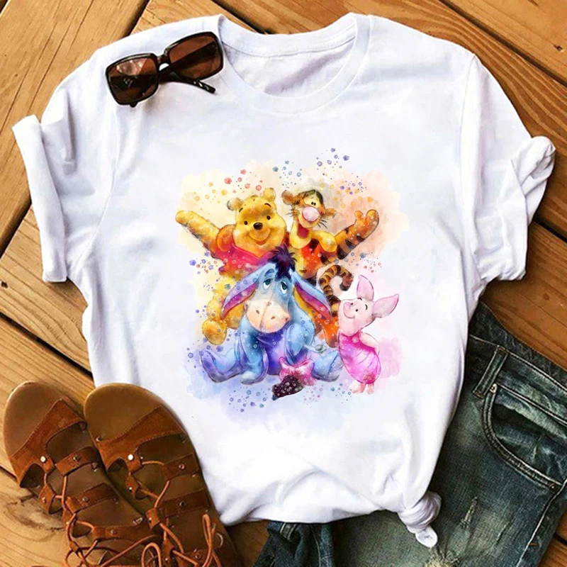 Милая женская футболка 2020 Kawaii мультфильм футболки Harajuku 90s Graphic с коротким рукавом