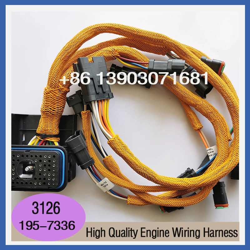 3126B Excavator Wire Harness E322C E325C For Caterpillar Engine Wiring Harness 1957336 1957336