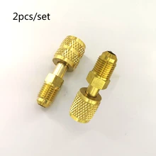 

Brass R410A Adapter For Refrigerant HVAC Split Air Conditioners 1/4" Male SAE to 5/16" Female SAE Charging Hose Pump