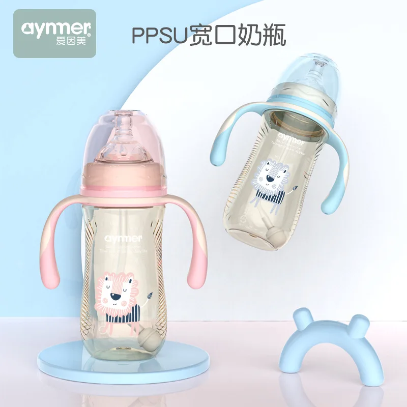

Qshare PPSU Baby Bottle Anti Colic Infant Learning Feeding Bottle for Baby Drinking Milk and Water