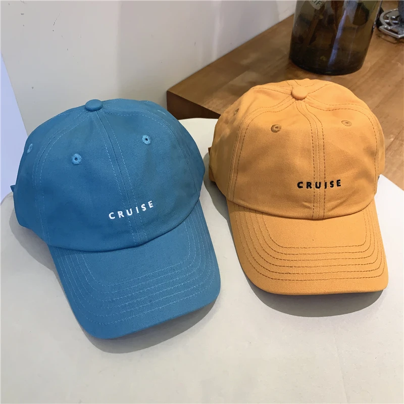 brown baseball cap 2021 Summer Small Letter Baseball Cap Unisex Causal Outdoor Adjustable Hat Kpop Cotton Embroidery Multiple Color Cap Streetwear yellow baseball cap