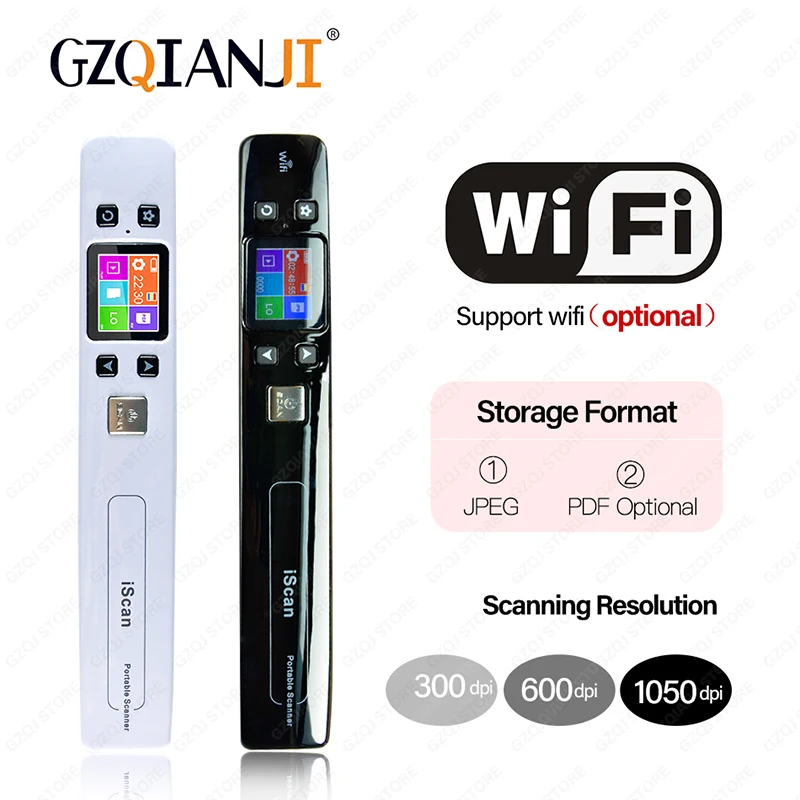 Offerte Mini Iscan Documento e Le Immagini Scanner A4 Formato JPG PDF Formiato Wifi 1050DPI Ad Alta Velocità Portatile Display LCD per le Imprese Le Ricevute