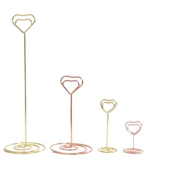 Clips de signalisation en métal POP Display, support de carte de prix, Promotion de carte en papier, petit mémo en forme de cœur enroulé, 50 pièces 