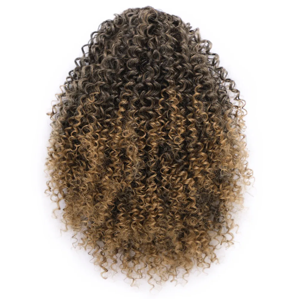 AISIBEAUTY афро кудрявый конский хвост наращивание волос шнурок Афро-американский короткий обруч шиньон синтетический слоеный клип в шиньон - Цвет: PT103-1-27