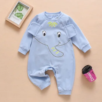 

Newborn Toddler Infant Boys Girls Romper Long Sleeve Jumpsuit Playsuit Outfits Cartoon Elephant Printed Clothes Baby Clothes