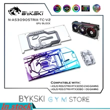 Bykski – bloc cpu avec Double refroidisseur de plaque arrière pour ASUS ROG STRIX 3090 3080 Gaming, bloc de radiateur de mémoire (VRAM)