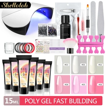 

Shelloloh LED UV Lamp Dryer Nail Extension Tools Set All For Manicure Set&Kit For Nail Builder Gel Nails Art Decorations Tools
