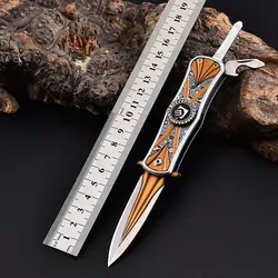 Multifunções edc ao ar livre fingertip giroscópio faca dobrável sobrevivência bolso faca de auto defesa armas campo prático faca resgate