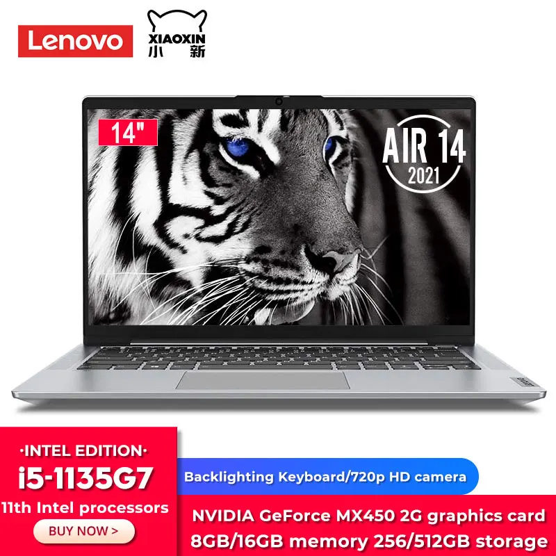 Notebook Lenovo Xiaoxin I5-1135g7 MX450 SSD DDR4 14inch Full-Screen 2GB Air-14 Nvidia Geforce