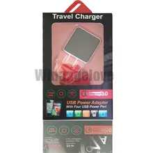 50 шт. 3A Быстрая зарядка 3,0 Быстрая зарядка для мобильных телефонов EU US Plug настенное зарядное usb-устройство для телефона адаптер в розничной упаковке