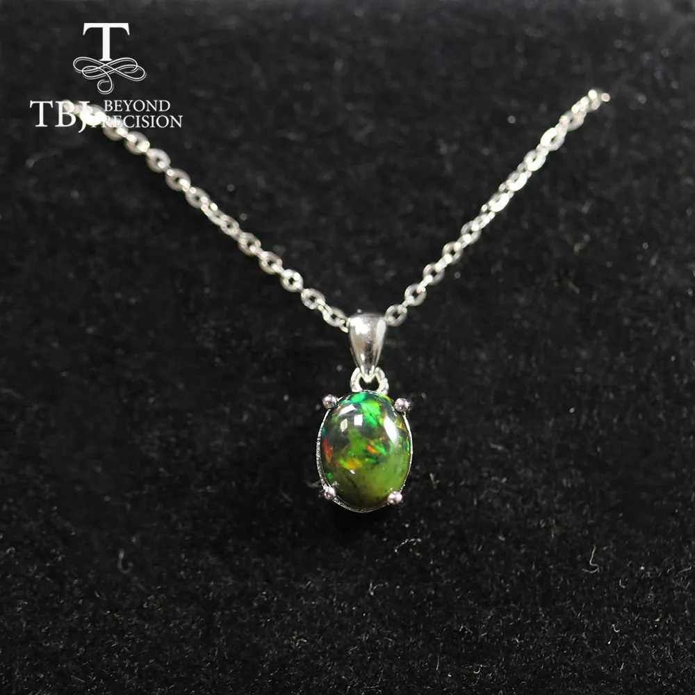 Multi ov 7*9mm Gemstone Pendant ,simple design black opal neckalce aquamarine pendant labradorite pendant 925 sterling silver