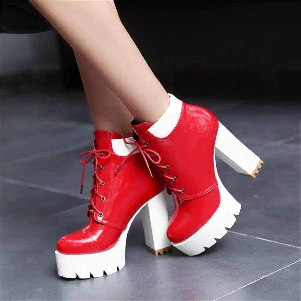 

SARAIRIS 2020 Top Quality Plus Size 43 Shoes Women Boots Cool Platform Chunky 11cm High Heels Shoes Woman Ankle Boots Female