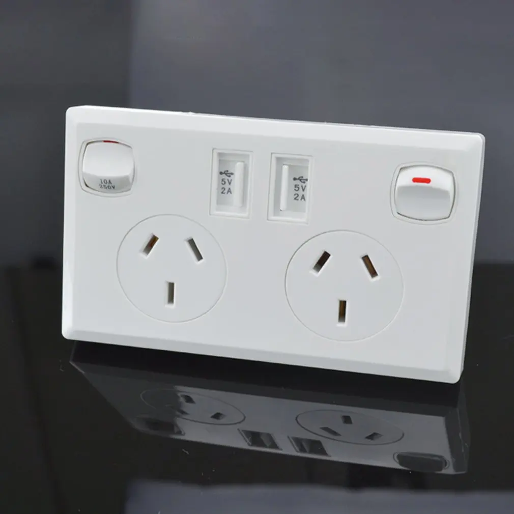 2.1A двойной USB Домашний настенный источник питания австралийский комплект питания точечная розетка AU plug